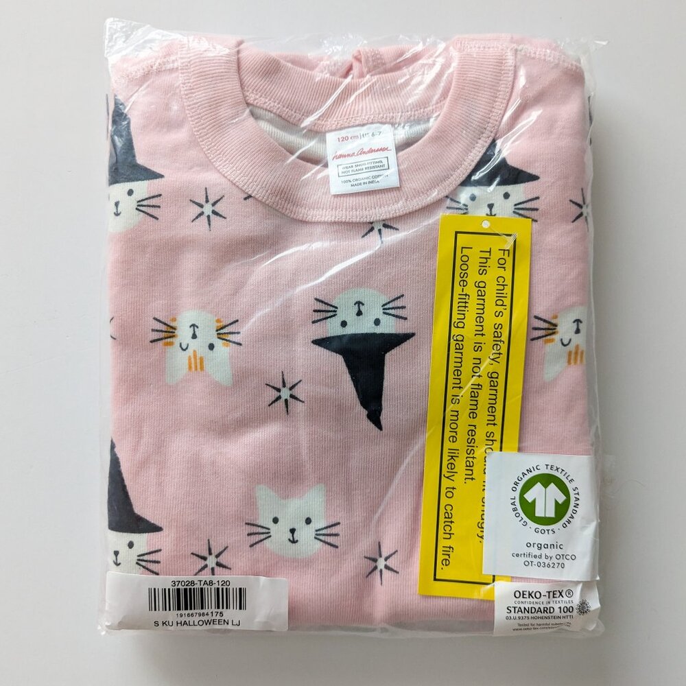 Hanna Andersson Pink Magic Cats Pajamas NIB Girls Size 6-7